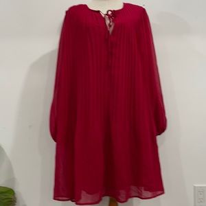 NWT A new day flowy red chiffon loose dress